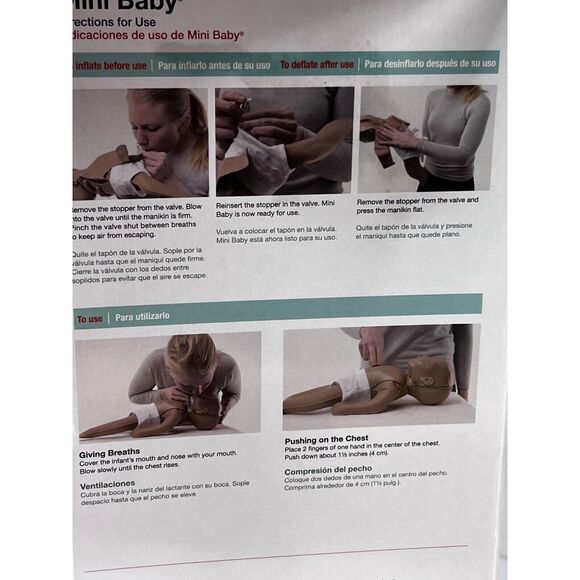 Infant CPR Anytime Kit AHA Heart Association DVD Training + Baby Manikin - Picture 7 of 12